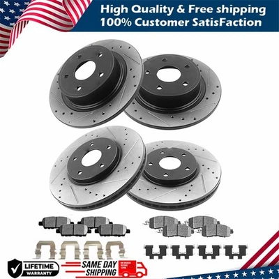 Pastillas de freno delanteras traseras perforadas ranuradas para Subaru XV Crosstrek Forester Foto 1 de 4