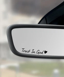 4PCS Car Stickers,Cars Decals,Car Accessories Trust in God Rearview Black - Imagen 1 de 6