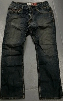 Vintage Quicksilver Quick Jeans 32x31 Straight Leg Zipper Pockets Skulls Retro - Image 1 of 4