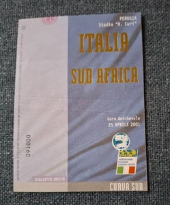 BIGLIETTO/TICKET ITALIA-SUD AFRICA, GARA AMICHEVOLE, PERUGIA 25/04/2001 - Foto 1 di 1