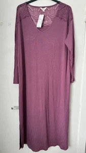 Super soft M&S Body Soft lace trim damask stretch nightdress M L XL - Picture 1 of 2