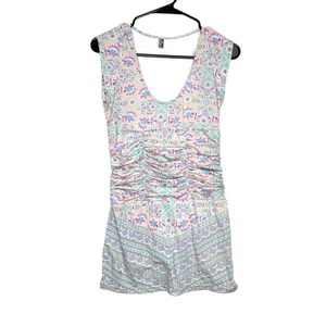 Free People Southwestern Style Bright Short Dress Tunic Smocked Waist Size S - Picture 1 of 7