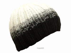 Mütze Strickmütze Beanie Wollmütze Cap schwarz grau weiss Herren Wintermütze H3 - Bild 1 von 1