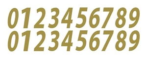 0-9 Zahlen Gold Aufkleber Vinyl Aufkleber WÄHLEN 0,5" - 12" 20er Set (V546-2) - Bild 1 von 4