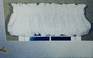 Lote De 2 ~ White Crinkle Balloon Valance St. Charles 72" W x 18" L ~ NUEVO - Imagen 1 de 3