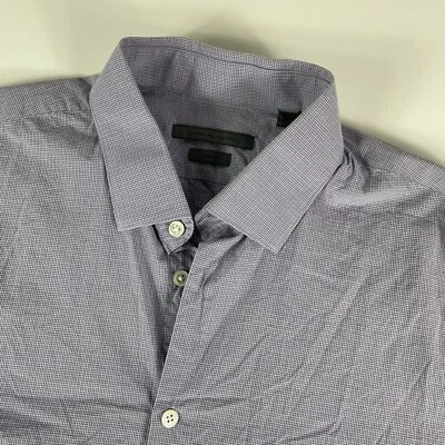 John Varvatos Button Down Shirt Mens Large Slim Fit Check Long Sleeve - Image 1 of 4