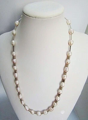 ELEGANTE COLLANA DI PERLE E ARGENTO STERLING - Immagine 1 di 4