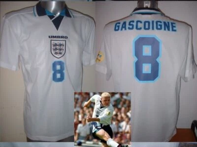 SCORE DRAW (OFFICIAL ENGLAND) England Euro 96 GASCOIGNE Retro Shirt Jersey BNWT S M L XL Football GAZZA Trikot