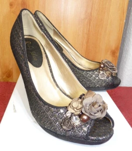 Ruby Shoo Sonia Jewel Peeptoe Silver Rose Gold Bronze Midnight ShoesUk 4 Eu 37 - Picture 1 of 9
