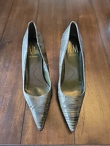 Womens Ann Marino Shoes 8.5 Green Faux Snakeskin Heels Pumps - Picture 1 of 5