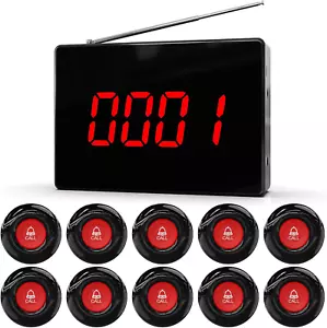 Wireless Calling System Caregiver Call Button Patient Call Bell with 10 Waterpro - Picture 1 of 7