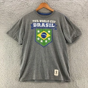Fifa World Cup Brasil Tee TShirt Mens Small Grey Short Sleeve Graphic Print - Picture 1 of 13