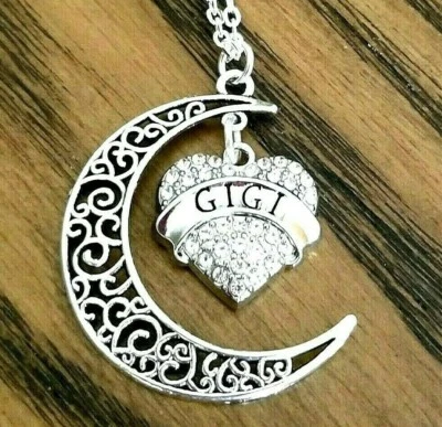 Silver GIGI Necklace Gigi Jewelry Gigi Gift Grandma Necklace Grandma Jewelry - Image 1 of 4
