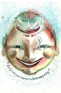 So Glad You Came to Redwood City, CA... Artist Johanna Kar. Continental Chrome - Imagen 1 de 2