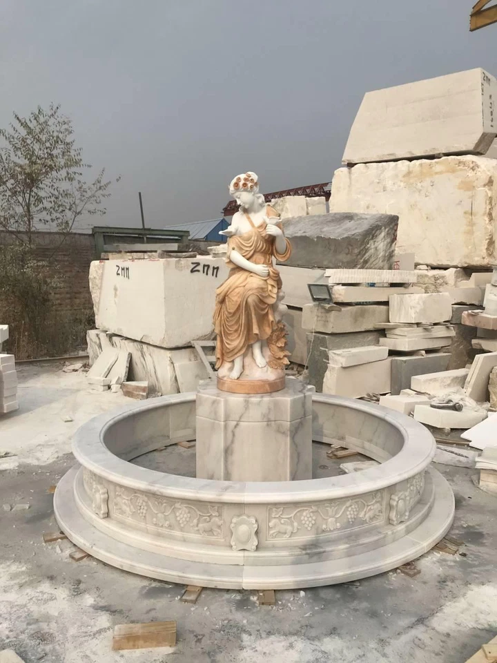 HERMOSA FUENTE FIGURATIVA ESTILO EUROPEO DE MÁRMOL TALLADO - MLSF54 Foto 1 de 1