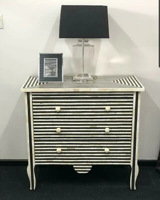 Living Room Home Decorative Black And White Chest Of 3 Drawer And Dresser  - Image 1 of 4