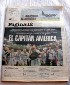 COPA AMERICA 2021 Argentina Champion MESSI - Pagina 12 newspaper Argentina - Picture 1 of 6