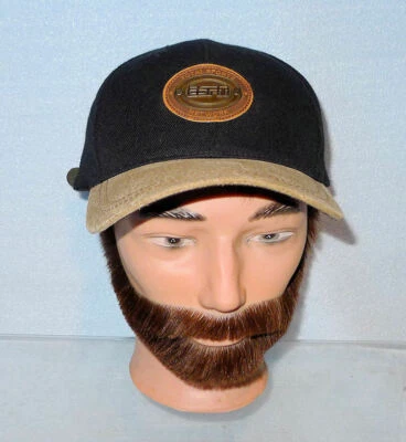 NUEVO SIN ETIQUETAS ESPN Total Sports Network Gorra Negra Mezcla de Lana con Tirantes, Gorra SOMBRERO Foto 1 de 4