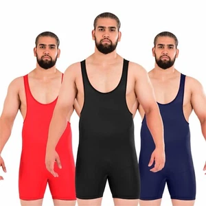Men's Wrestling Singlet - Professional Bodywear Fight Gear Uniform for MMA, BJJ, - Picture 1 of 25