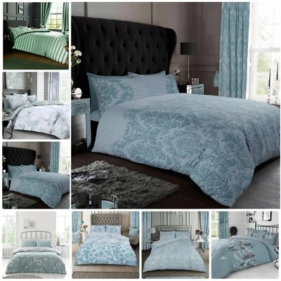 GAVENO CAVILIA Luxury DUCK EGG DUVET COVER SET & Pillow Case Bedding Quilt Single Double King