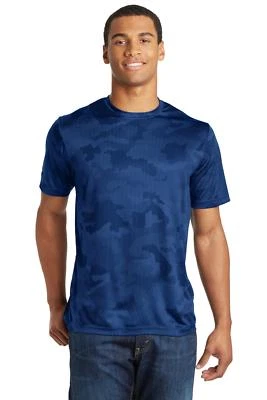 Camiseta Sport-Tek Para Hombres Calce Seco Camuflada Absorbente de Humedad Rendimiento Entrenamiento M-ST370 Foto 1 de 3