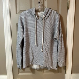 Women’s O’Neill Blue Striped Hoodie Sweatshirt Size L - Picture 1 of 4