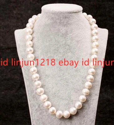 14-36" ROUND Natural 9-10mm Cultured Freshwater White Pearl Necklace - Image 1 of 4
