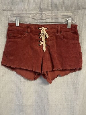 Pantalones Cortos Billabong Para Mujer Talla 24 Pana Corte Corbata Cintura Boho Playa Surfista Niña Foto 1 de 4