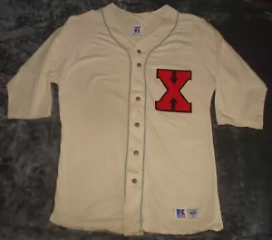 VTG 90s X BASEBALL JERSEY RUSSELL ATHLETIC HIGH COTTON USA LARGE MALCOLM BUTTONS - Picture 1 of 8