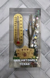 San Antonio Texas Wasserkugel Glitzer Thermometer Vintage Souvenir Acryl - Bild 1 von 6