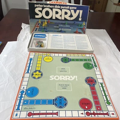 Vintage Sorry Board Game by Parker Bros 1972 No 390 Complete - Image 1 of 4
