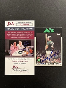 JSA Authentic Autographed Signed Baseball Card Carney Lansford Athletics  - Picture 1 of 2
