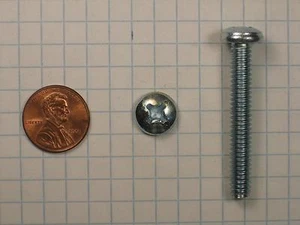 VIS DE MACHINE #(1/4"-20) x 1-3/4" ACIER, TÊTE DE CASSEROLE, ENTRAÎNEMENT PHILLIPS, ZINGUÉ - Photo 1 sur 1