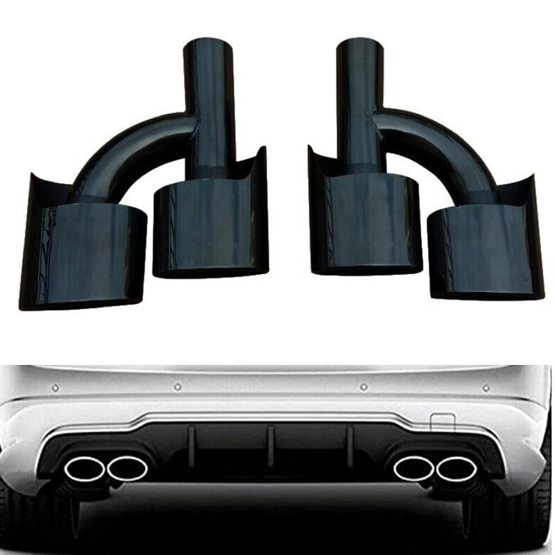Pair For Mercedes Benz W212 C180 C200 Update C63 Car Exhaust Tips Tail Pipes — 第 1/4 张图片