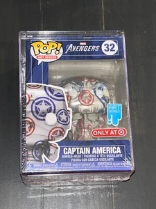 Funko POP!  Marvel Avengers: Captain America Art Series - Target Excl 32 bobble - Picture 1 of 5