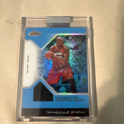 05 Topps Finest Shaquille O’ Neal X-Fractor Blue Game Worn Patch /50 #120 Miami - Image 1 of 4