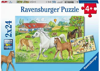 Ravensburger At the Stables 2x24pc Jigsaw Puzzle - image 1 of 4