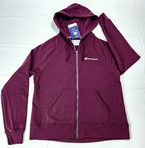 Champion Full Zip Hoodie Sweatshirt Powerblend Fleece Script Logo Women's Loose - Picture 1 of 12