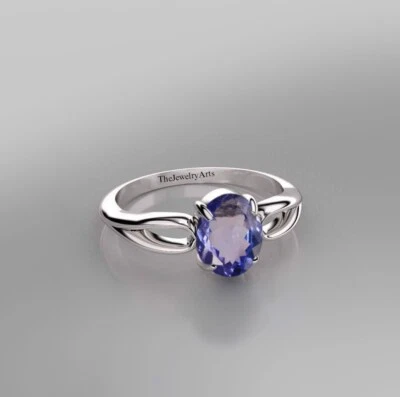 Dedicated Vintage Oval Tanzanite Stone Ring, Designer Blue Stone Ring - Image 1 of 4
