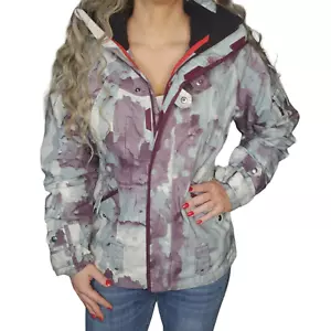 Oakley Jacke Damen klein blau lila getarnt Snowboard lose Passform wasserdicht - Bild 1 von 12