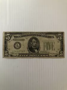 USA 5 Dollars Serie 1934 A Green Seal Federal Reserve San Francisco - Bild 1 von 2