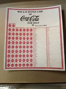 Tarjeta publicitaria vintage de 1940 Coca Cola Punch Board Coca-Cola de lote antiguo 5 centavos - Imagen 1 de 2