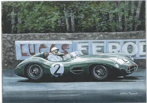 Stirling Moss Aston Martin DBR1 art print - Picture 1 of 1