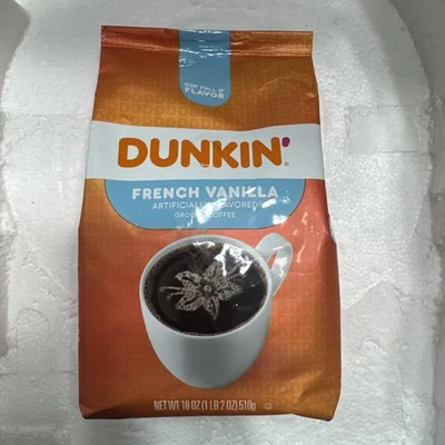 Dunkin' French Vanilla Flavored café moído torrado médio 18 oz Expira: ABR 2026 - Imagem 1 de 3