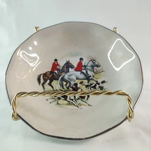 Vintage Harry Hancock Tunstall Rydalia Ware Hunting Scene England Bowl Dish Tray - Picture 1 of 10