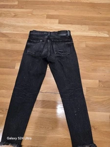 Moussy Vintage Jeans Howa Womens 25 Skinny Light Black Distressed Raw Hem - Picture 1 of 6