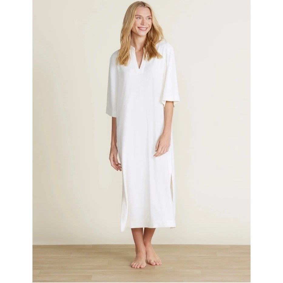 Vestido de encubrimiento Barefoot Dreams CozyTerry Caftán Salón Perla Talla XL Casa de Playa Foto 1 de 4