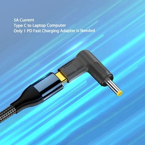 Female Type C To DC Adapter 6.5x1.4mm 18.5 To 20V 18W To 100W PD Fast Charge FY - Zdjęcie 1 z 23