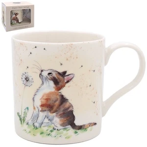 Fine China Ceramic Mug Cat Dandelion Paper Shed Collection Coffee Cup Gift Idea - Foto 1 di 2