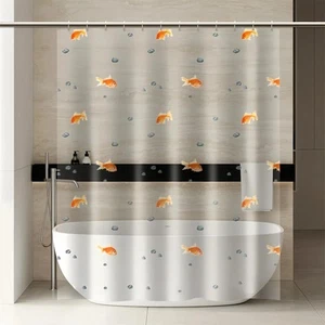 Clear Goldfish Shower Curtain Liner with Design, Lightweight Plastic Transpar... - Picture 1 of 7